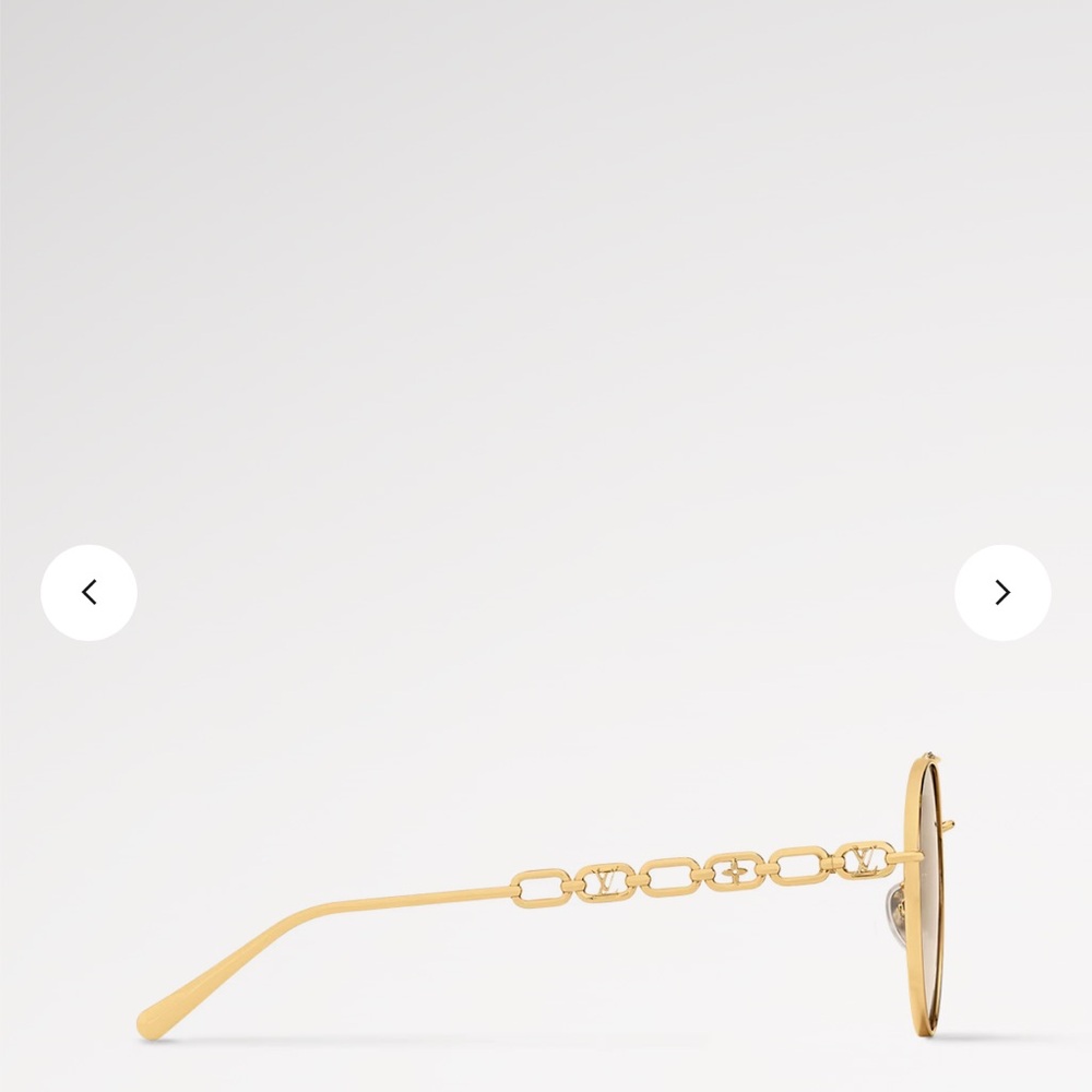 LV Pilot Gold Chain-Link Temple Sunglasses - Women Accessories